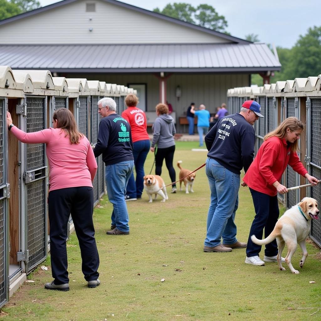 Volunteers working at the Buellton Humane Society