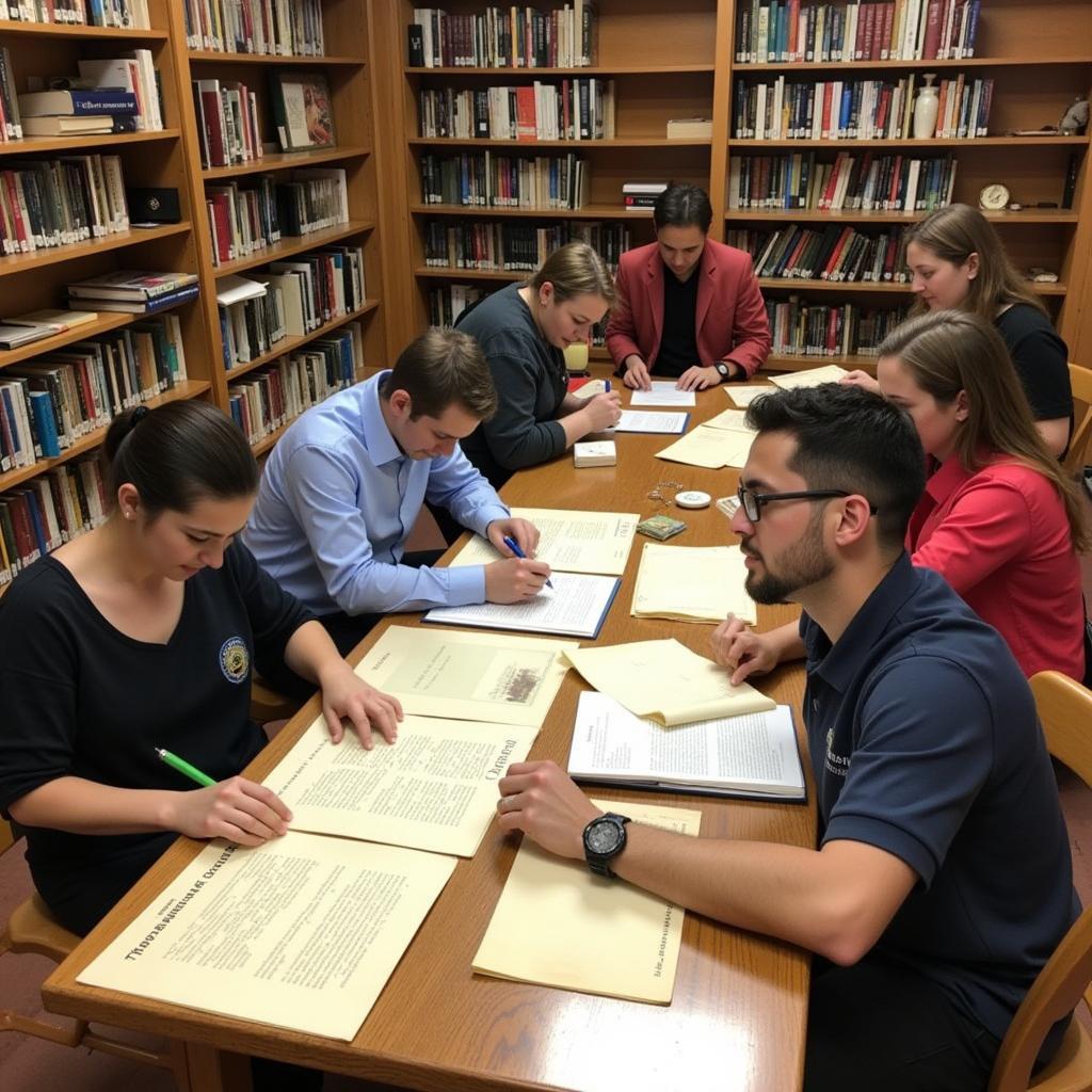 Researchers exploring historical documents at the Chester County Historical Society