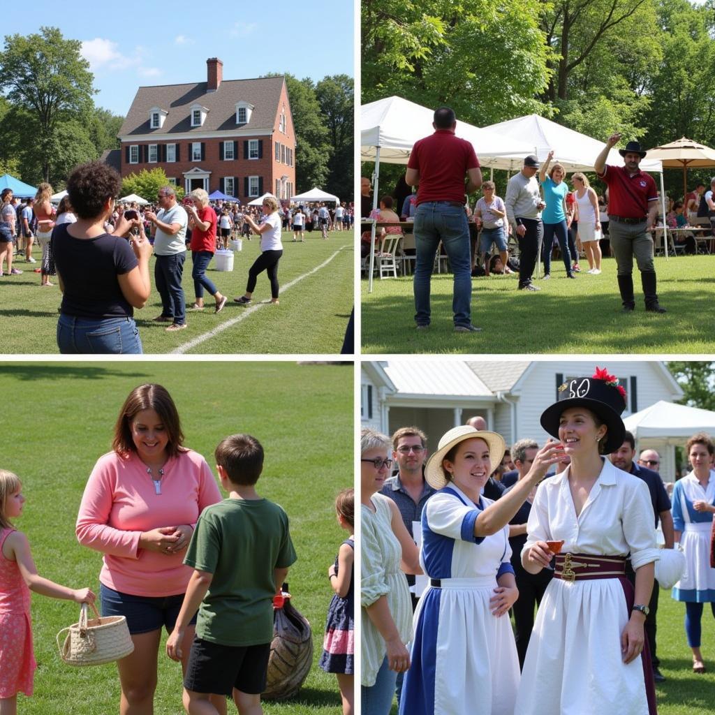 Community members participating in a historical reenactment at the Chester County Historical Society