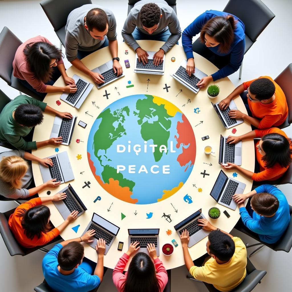 Diverse Group Working Together for Digital Peace