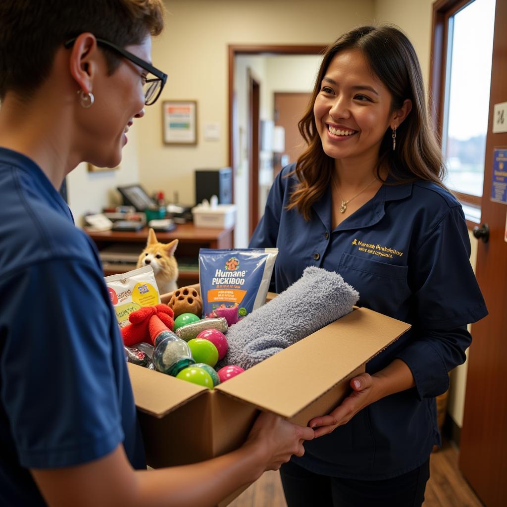 Donating supplies to the Humane Society Latrobe