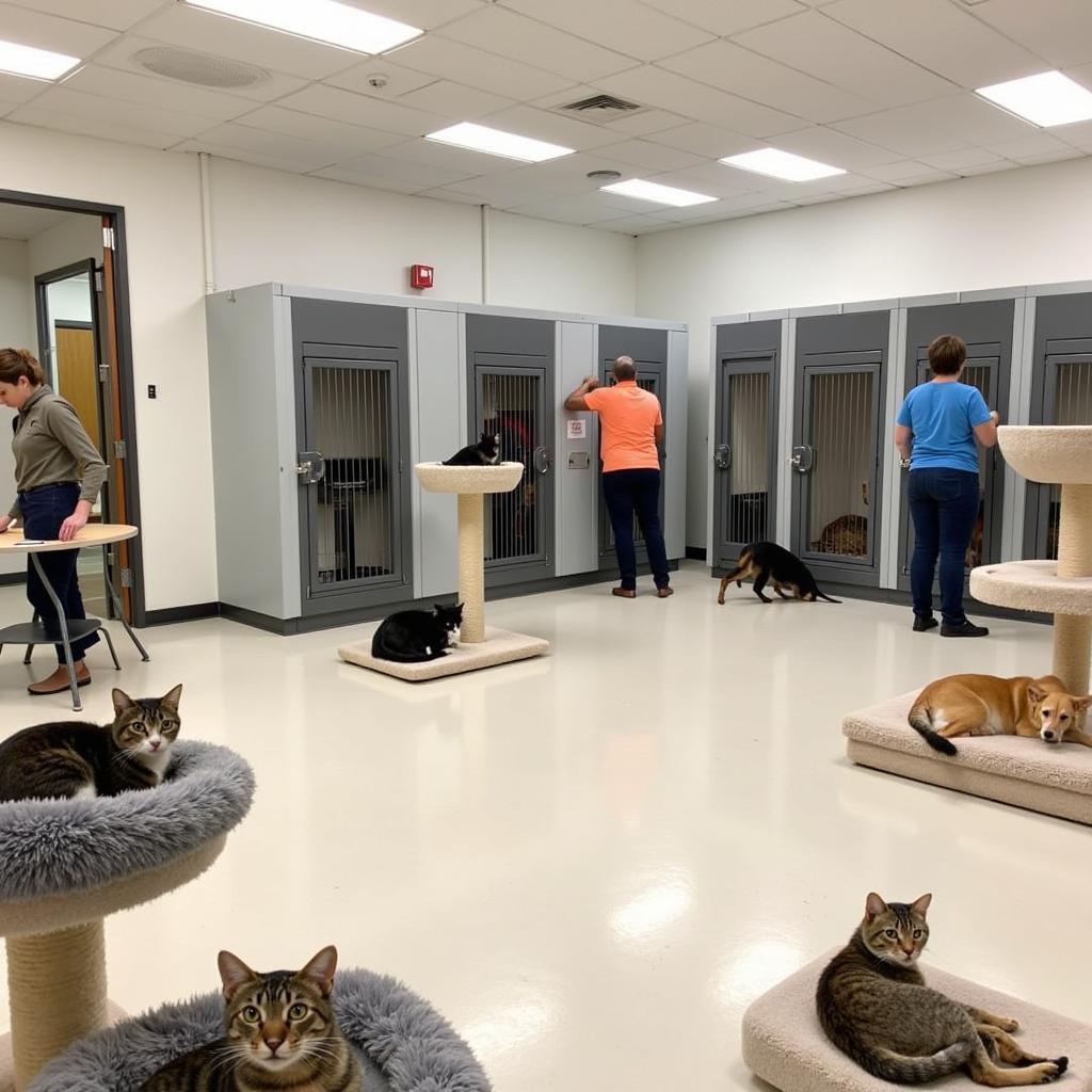 A variety of adoptable cats and dogs at the Erie Humane Society.