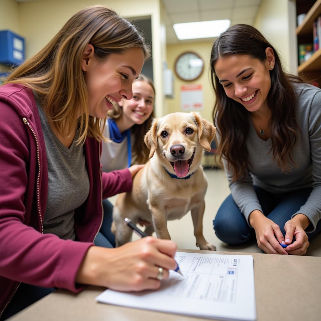 Family Adopting a Dog