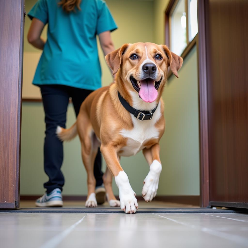 Happy Dog Leaving Crawford County Humane Society Vet