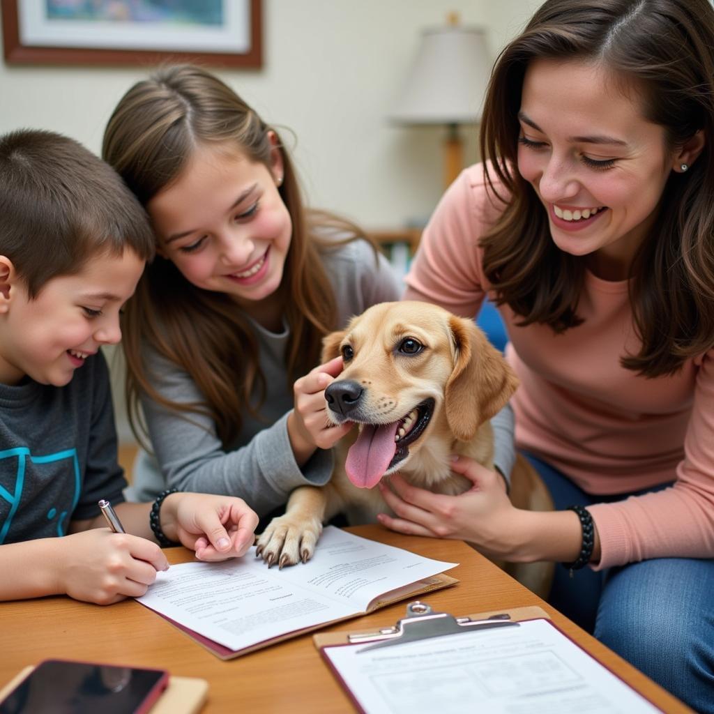 Happy Family Adopting a Dog from Junction City Humane Society