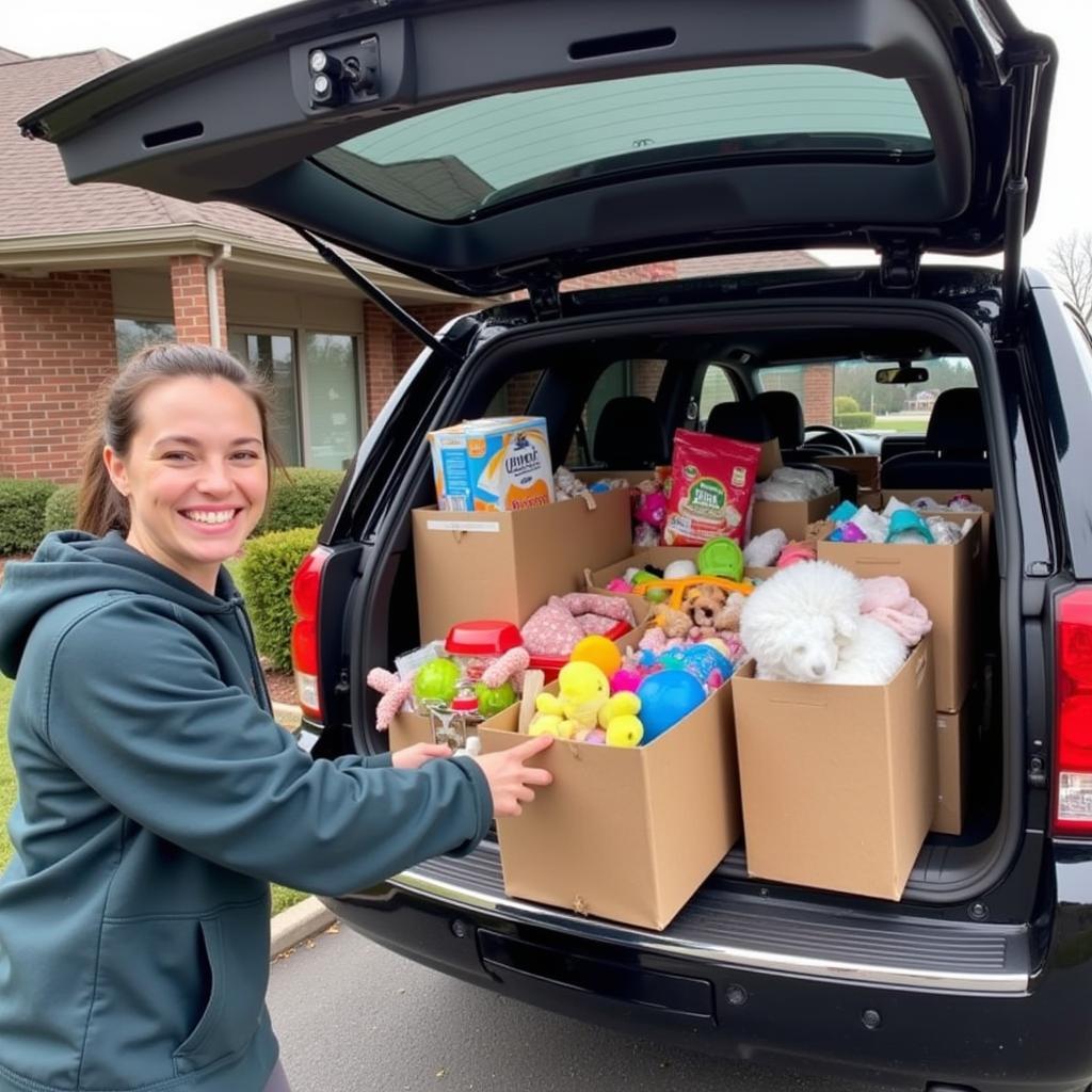 Donations being delivered to the Humane Society Livonia MI