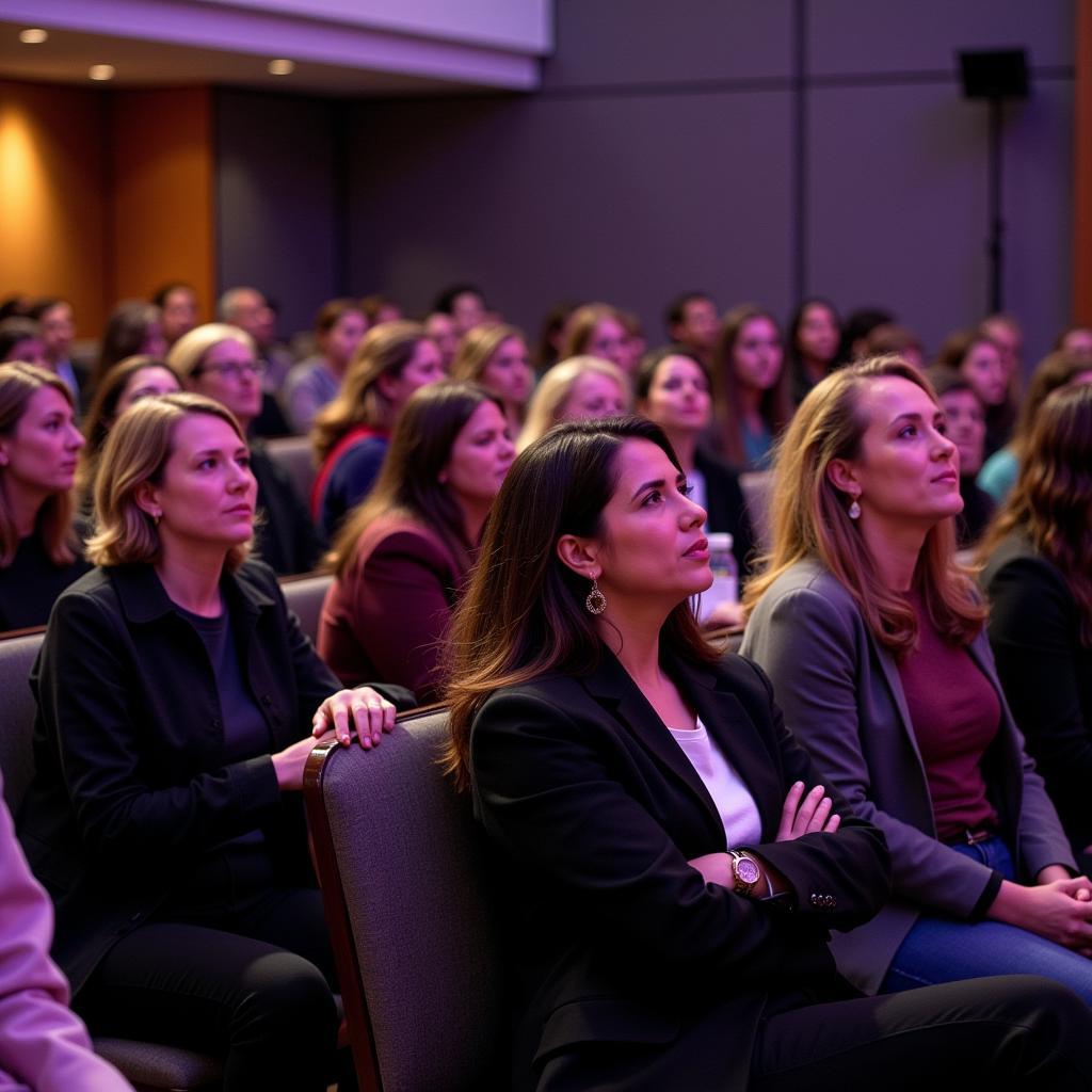 Women attending a conference hosted by the international society of professional women