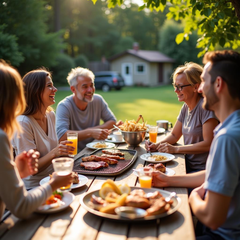 Iowa BBQ Society members gathering for a cookout