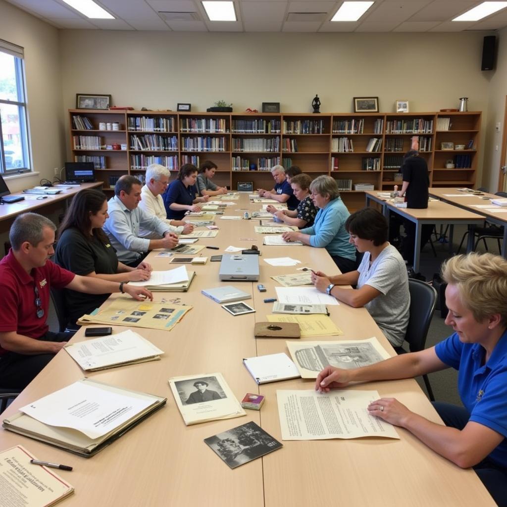 Newport Beach Historical Society Volunteers Working in the Archives