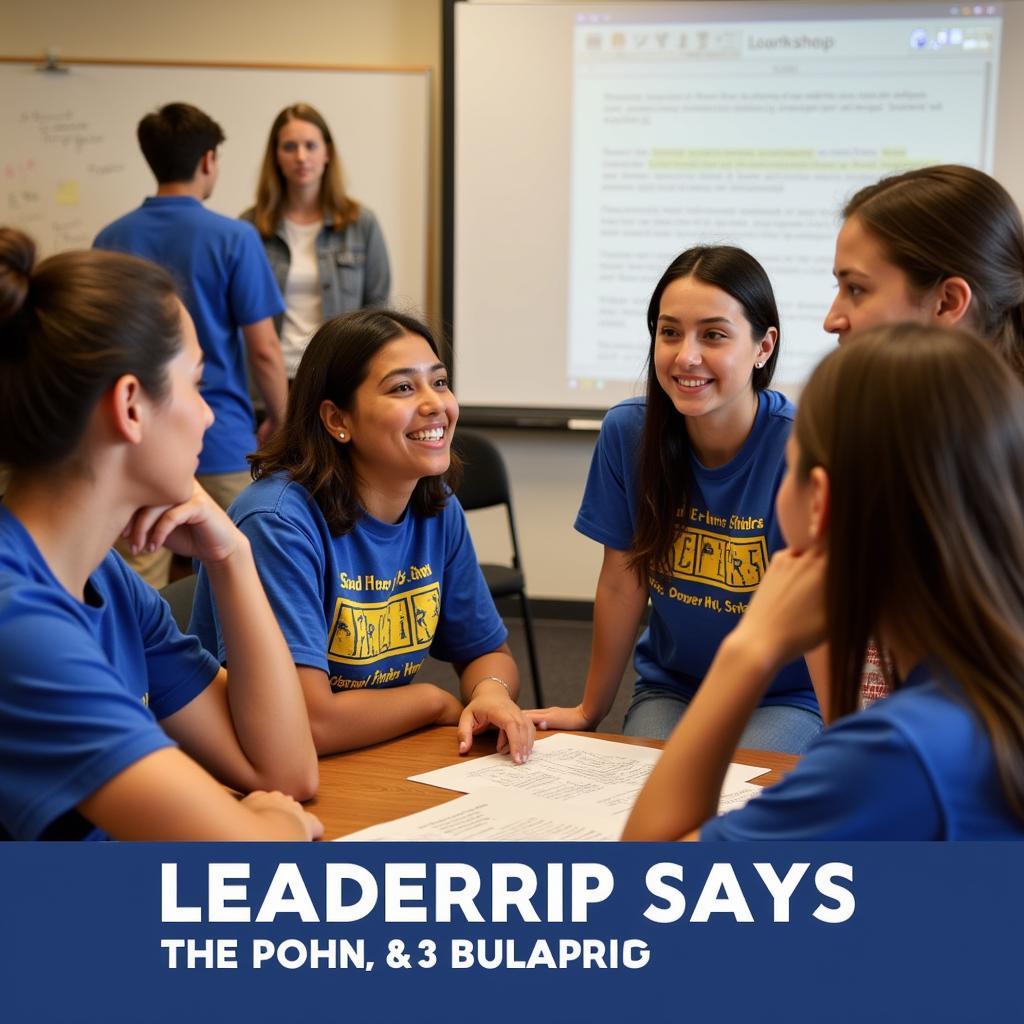 Students participating in a leadership workshop