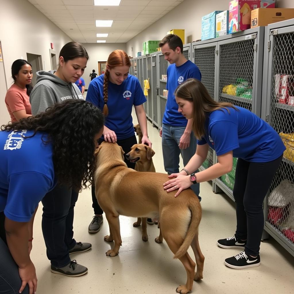 NHS Members Volunteering at an Animal Shelter