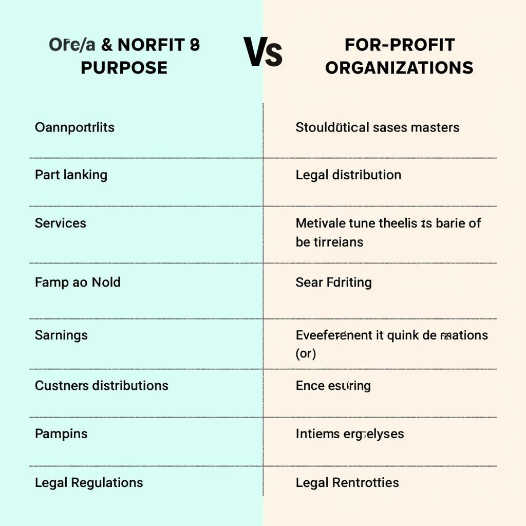 Comparison of Nonprofit and For-Profit Organizations