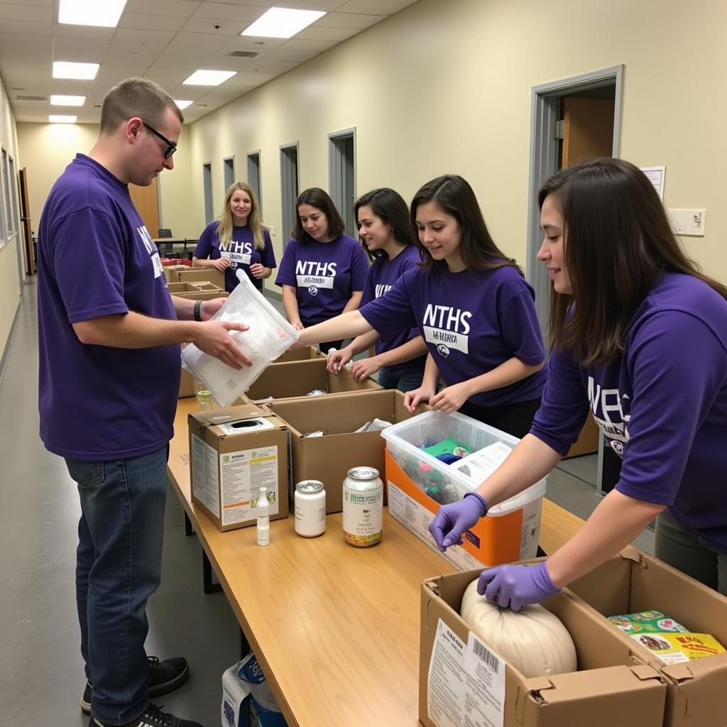 NTHS members participating in community service