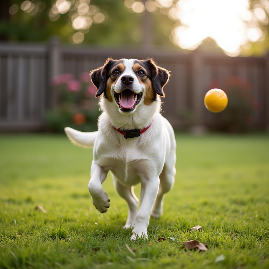 Adopted Dog Playing