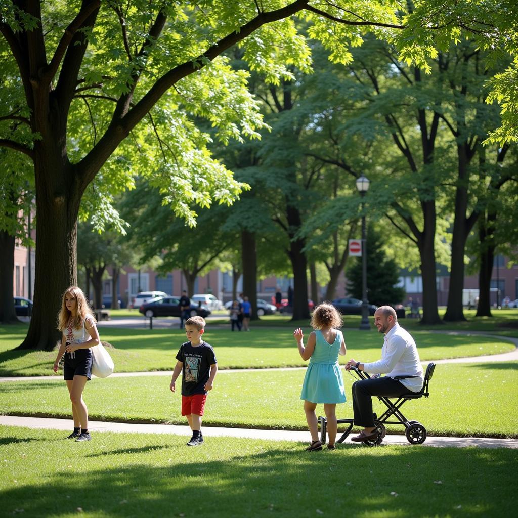 Peaceful Park Scene in Society Hill, Jersey City