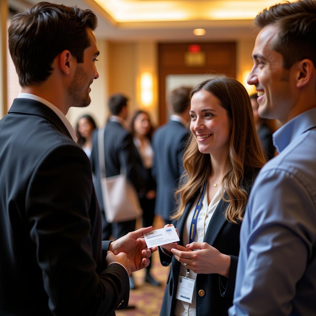 Students networking at a Golden Key event