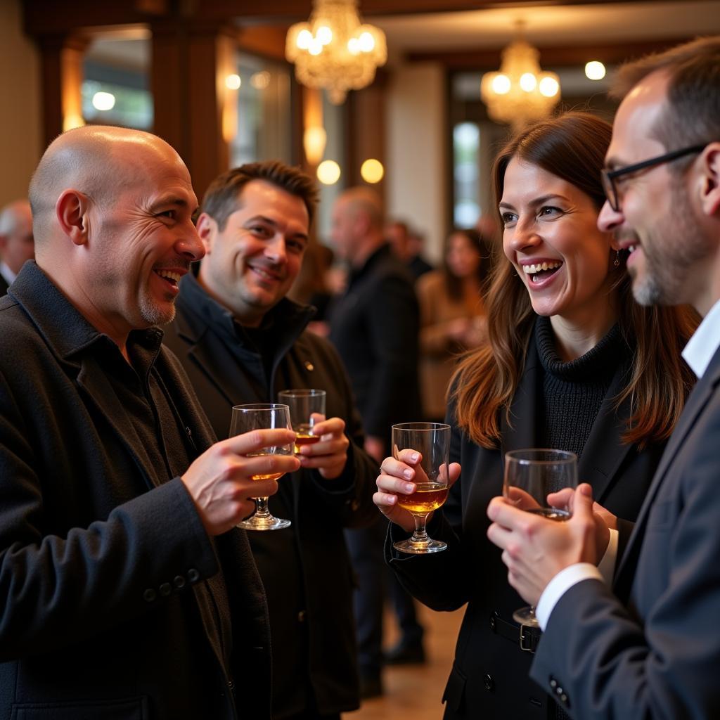 Whisky Society Members Socializing